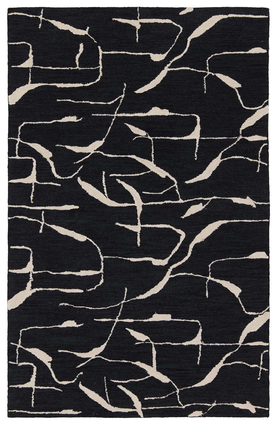 Nikki Chu by Jaipur Living Noir Handmade Abstract Black/ White Area Rug  Product Image