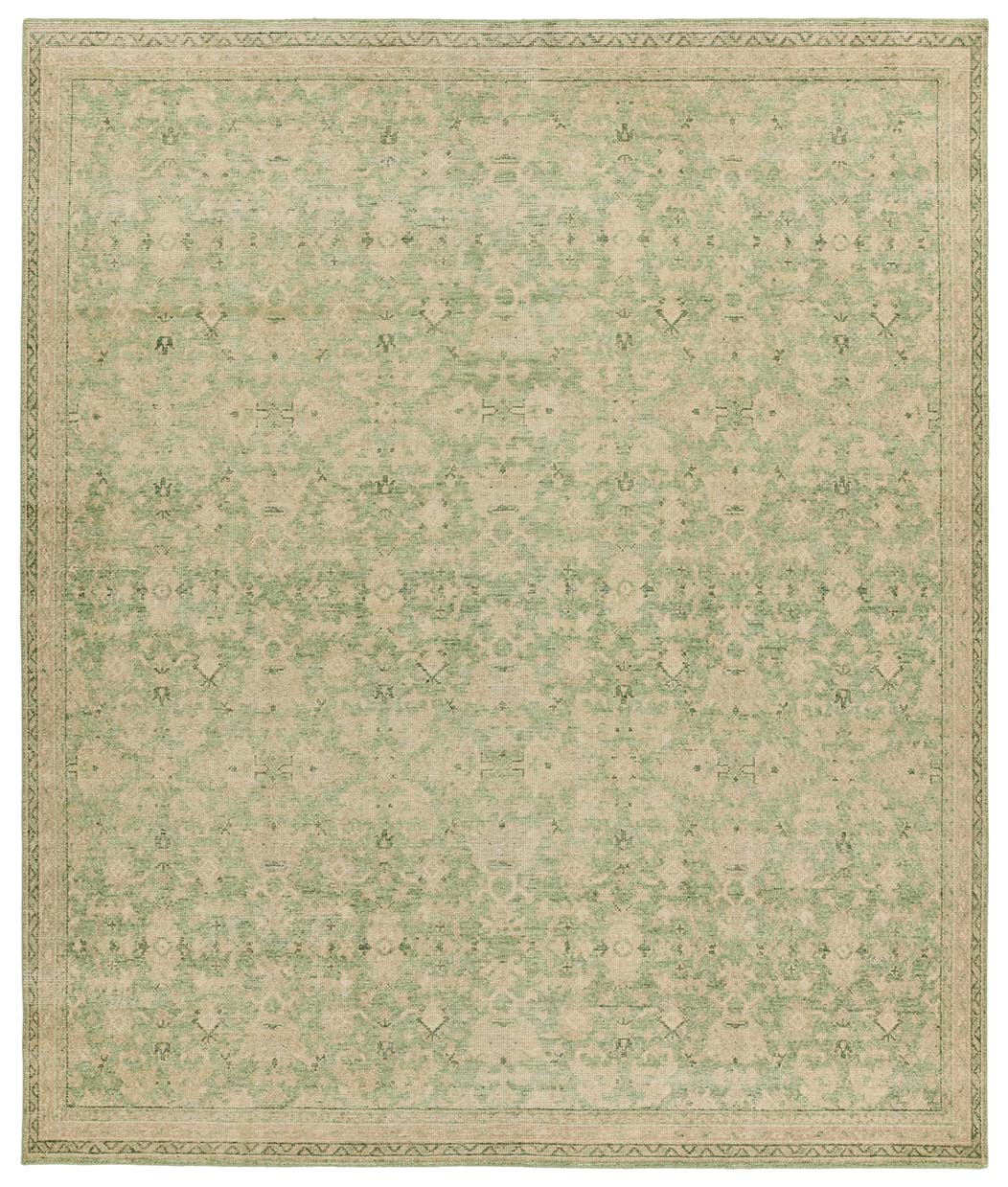 Jaipur Living Rowland Hand-Knotted Floral Green/ Tan Area Rug  Product Image