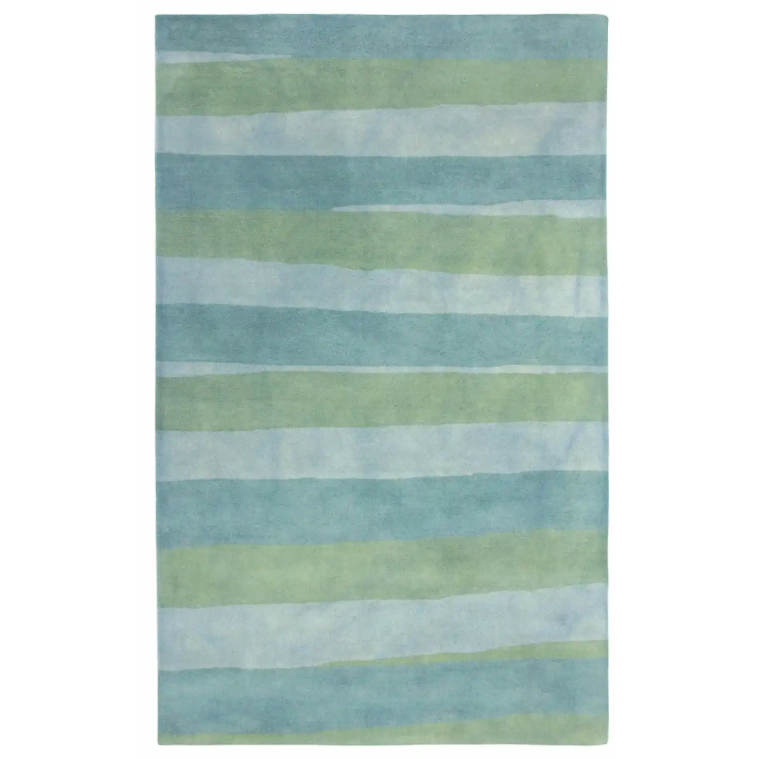Liora Manne Piazza Plush Wool Rectangle Indoor Rug-Transitional, Decorative, Geometric, Stripes Sea  Product Image