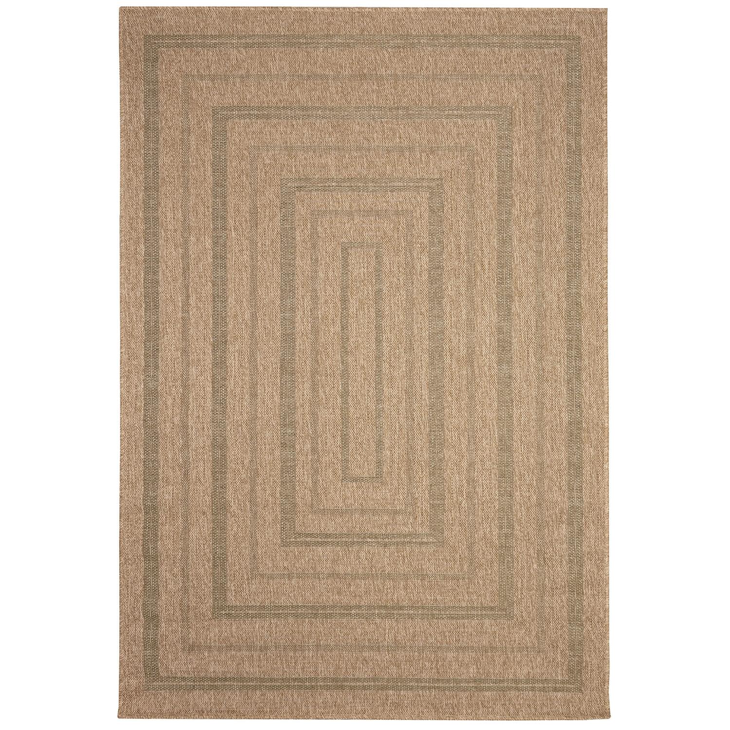 Liora Manne Sahara Low Profile  Easy Care Woven Weather Resistant Rug- Multi Border Green  Product Image
