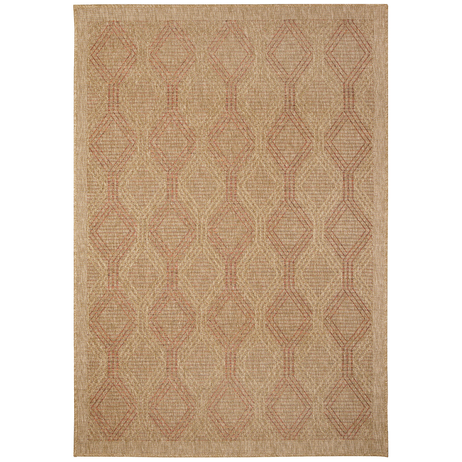 Liora Manne Sahara Low Profile  Easy Care Woven Weather Resistant Rug- Links Terracotta  Product Image