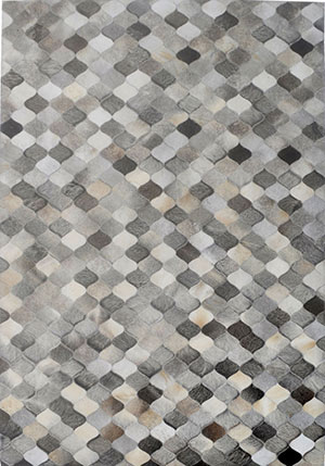 Modern Loom Gray Patterned Leather Rug 9 Product Image