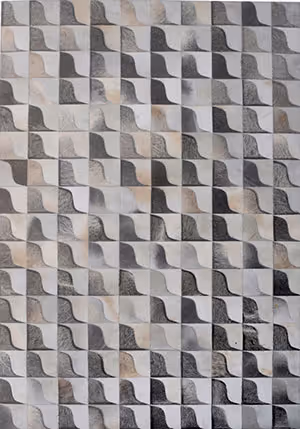 Modern Loom Gray Patterned Cow Hide Rug Product Image