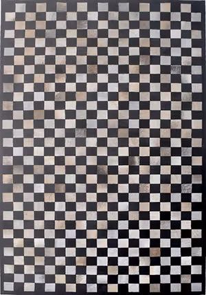 Modern Loom Black Patterned Leather Rug Product Image