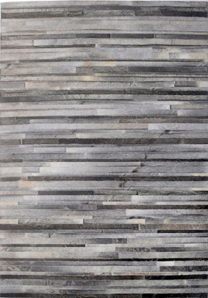 Modern Loom Gray Patterned Leather Rug 2 Product Image
