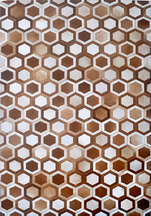 Modern Loom Brown Patterned Leather Rug 5 Product Image