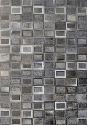 Modern Loom Gray Patterned Leather Rug 6 Product Image