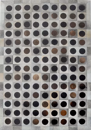 Modern Loom Gray Patterned Leather Rug 7 Product Image