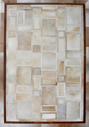 Modern Loom Brown Patterned Leather Rug 6 Product Image
