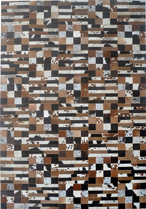 Modern Loom Multi-Colored Patterned Leather Rug 9 Product Image