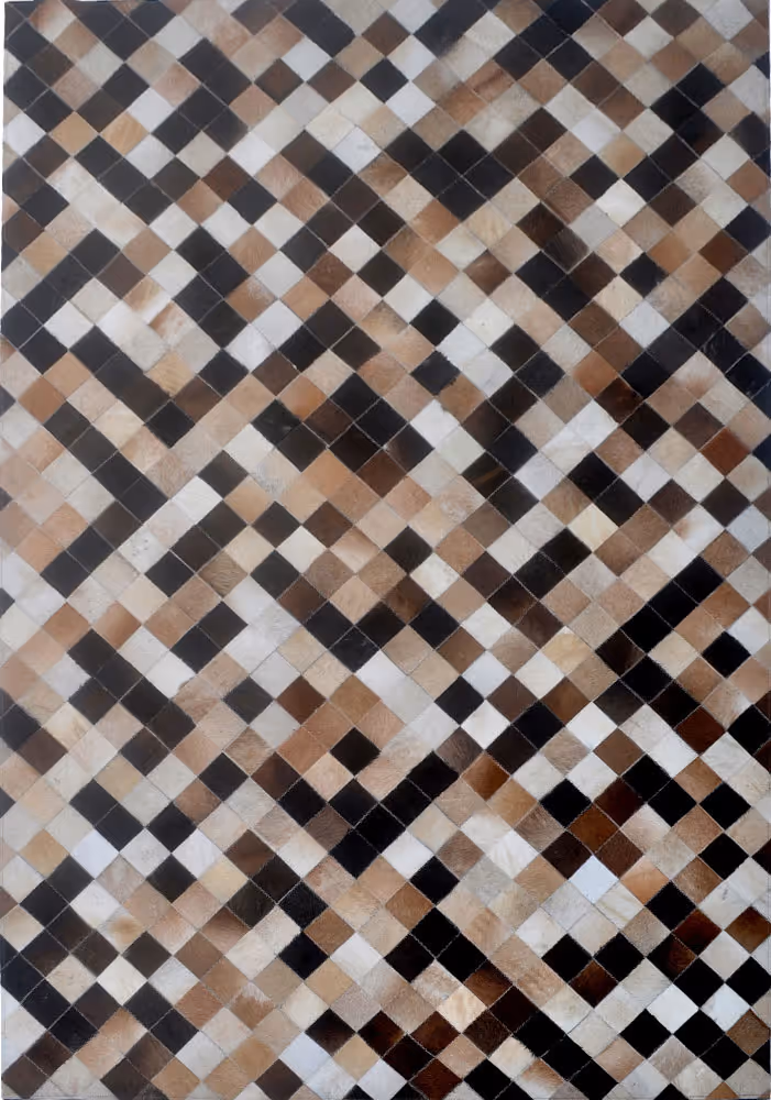 Modern Loom Multi-Colored Patterned Leather Rug 11