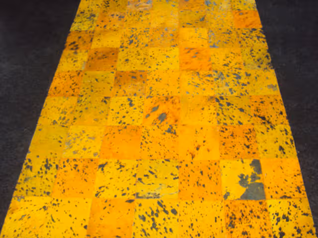 AyubRugs Yellow Leather Rug