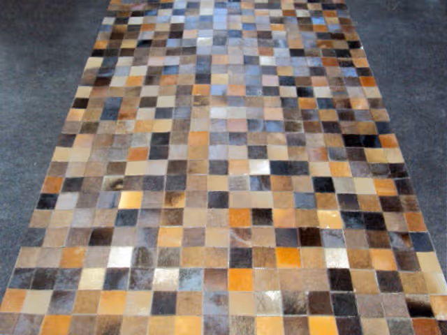 AyubRugs Orange Leather Rug