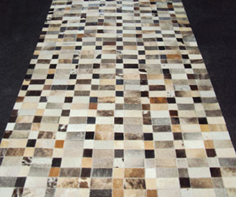 AyubRugs White Patterned Leather Rug Product Image