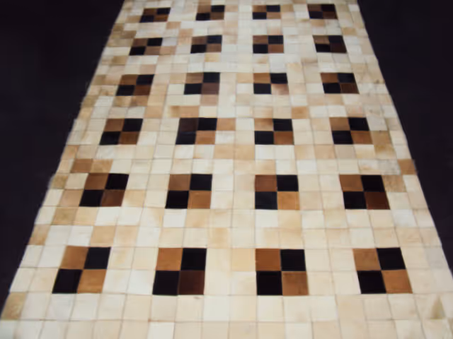 AyubRugs White Leather Rug 9