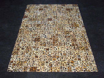 AyubRugs Yellow Patterned Leather Rug Product Image
