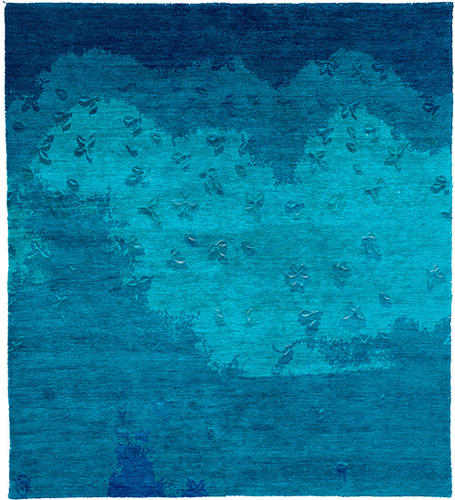 Port Kenny Custom Tibetan Hand Knotted Blue 10' Square Rug Product Image