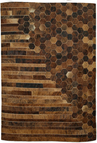 Christopher Fareed Brown Leather Patterned Rug Product Image