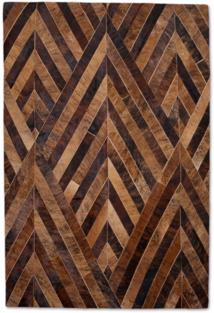 Christopher Fareed Brown Leather Patterned Rug 3