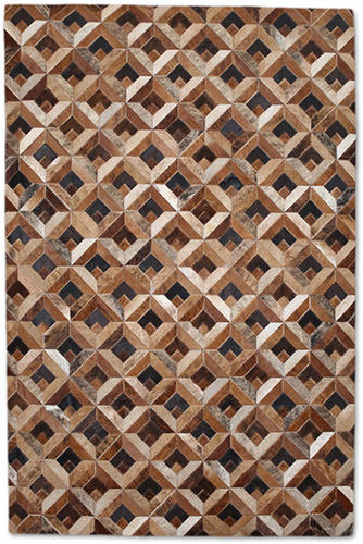 Christopher Fareed Brown Leather Patterned Rug 4 Product Image