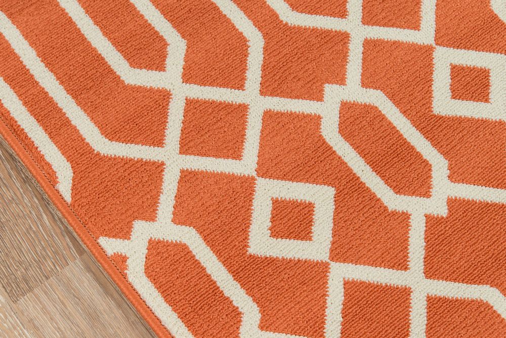 Modern Loom Baja BAJ3 Orange Abstract Outdoor Rug from the Outdoor