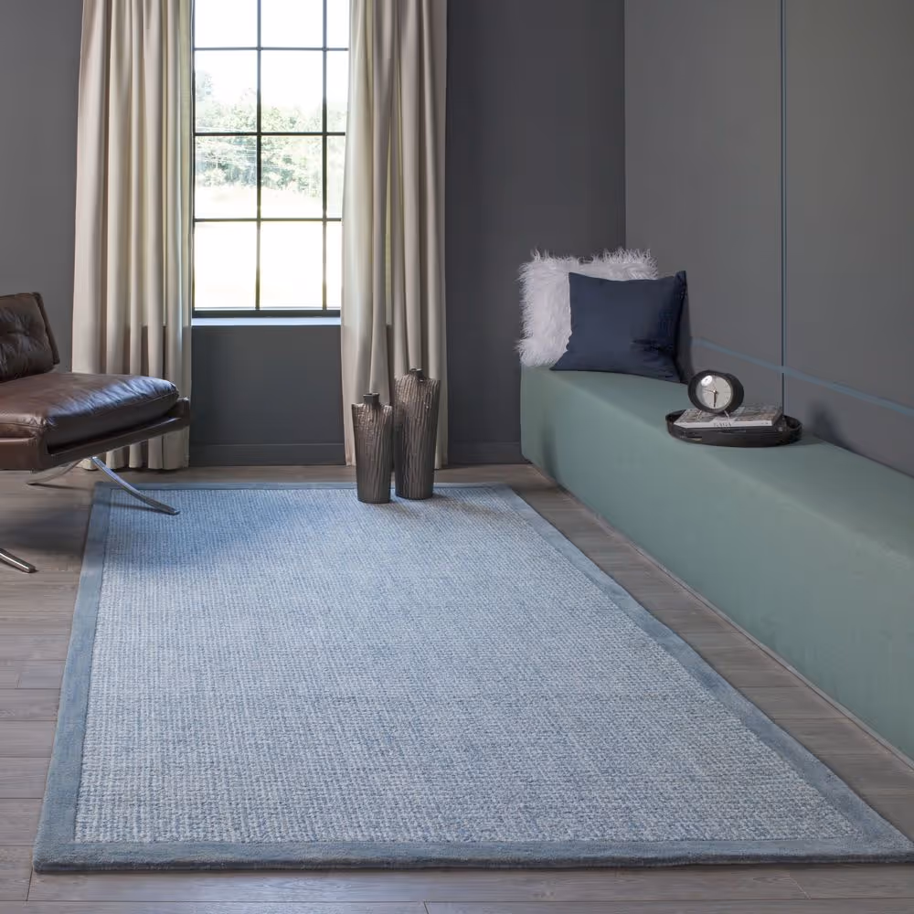 Modern Loom Delhi DL65 Blue Rug from the Modern Border Rugs collection at Modern Area Rugs