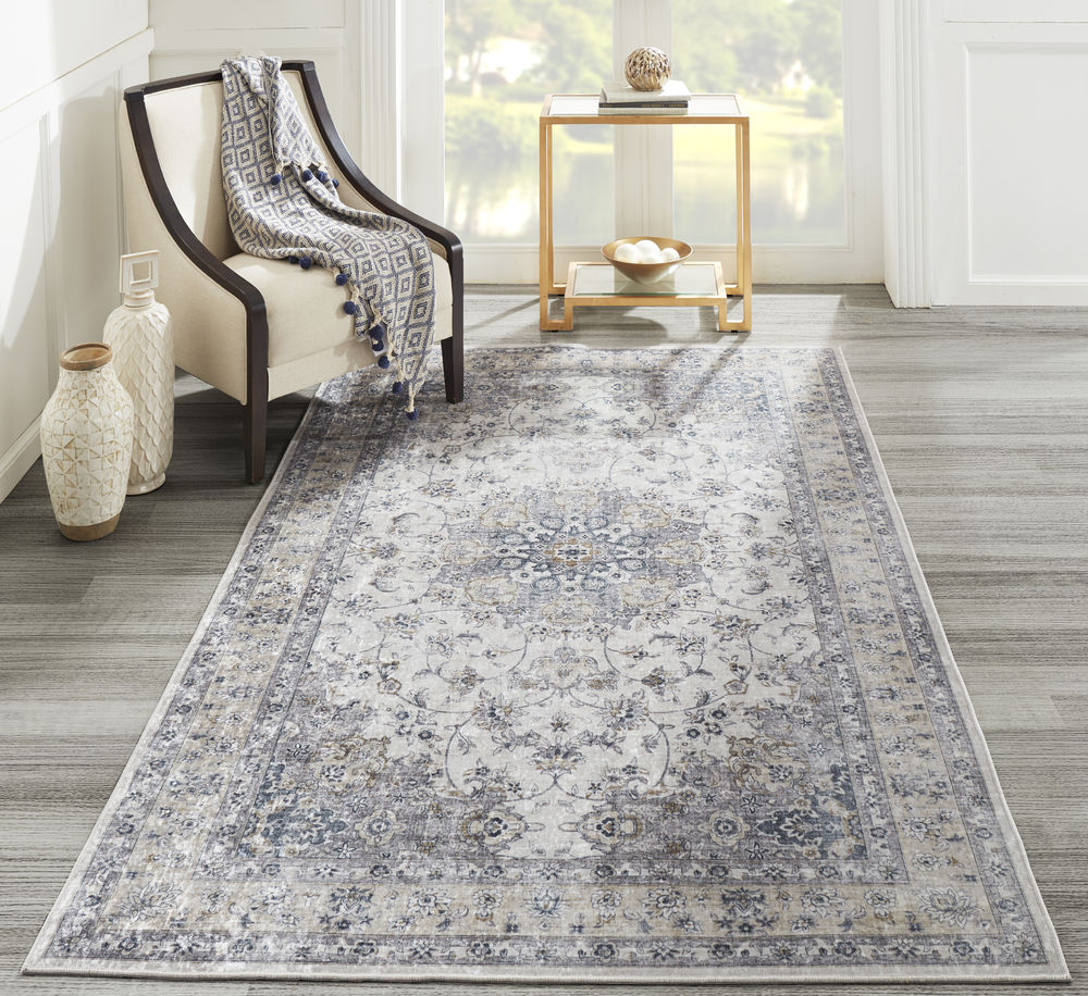 Momeni Karachi KAR7 Gray Power Loomed Synthetic Rug from the
