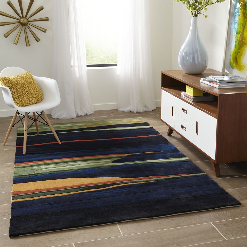 Momeni New Wave NW13 Navy Rug from the Textured Rugs collection at