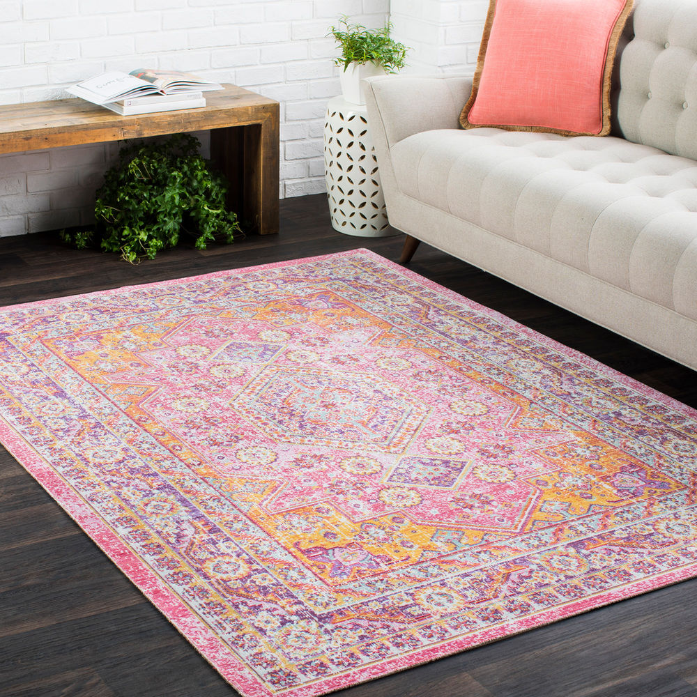 Surya Antioch AIC2322 Bright Pink Synthetic Traditional Rug from the