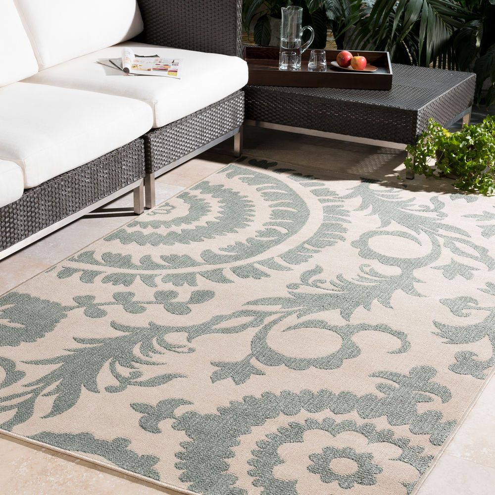 Surya Alfresco ALF9614 Sage Outdoor Synthetic Rug from the Outdoor