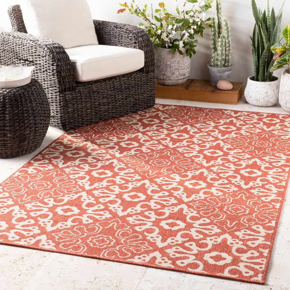 Surya Alfresco ALF9636 Rust Synthetic Outdoor Rug from the Bauhaus
