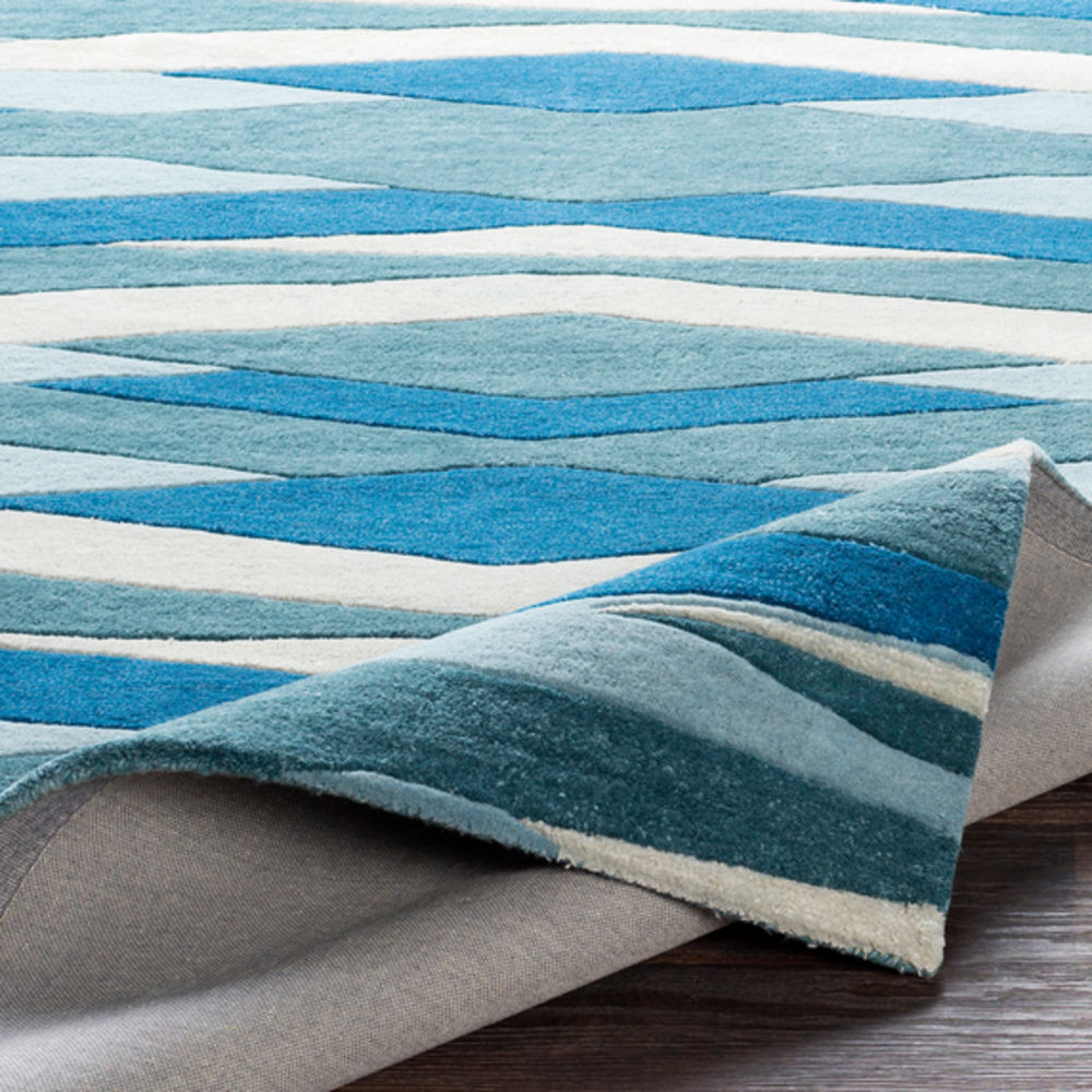 Artist Studio ART-253 Bright Blue Abstract Wool Rug