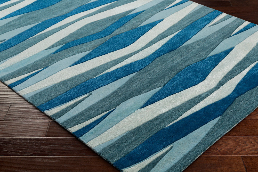 Artist Studio ART-253 Bright Blue Abstract Wool Rug