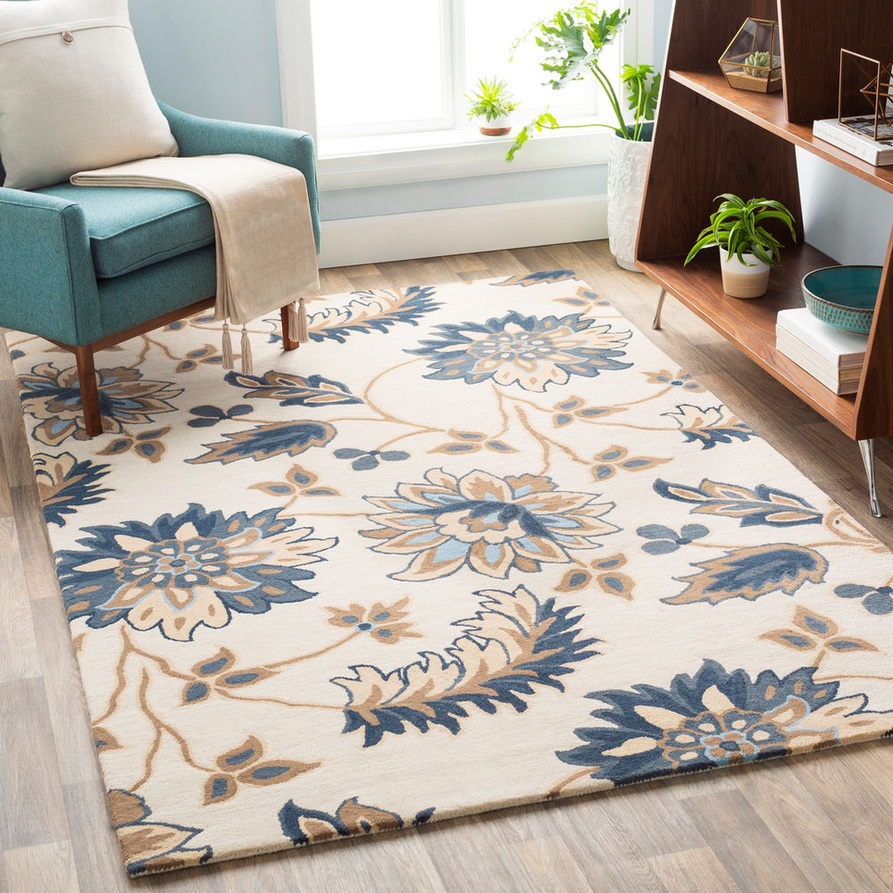 Surya Athena ATH5161 Navy Transitional Wool Rug from the Botanical