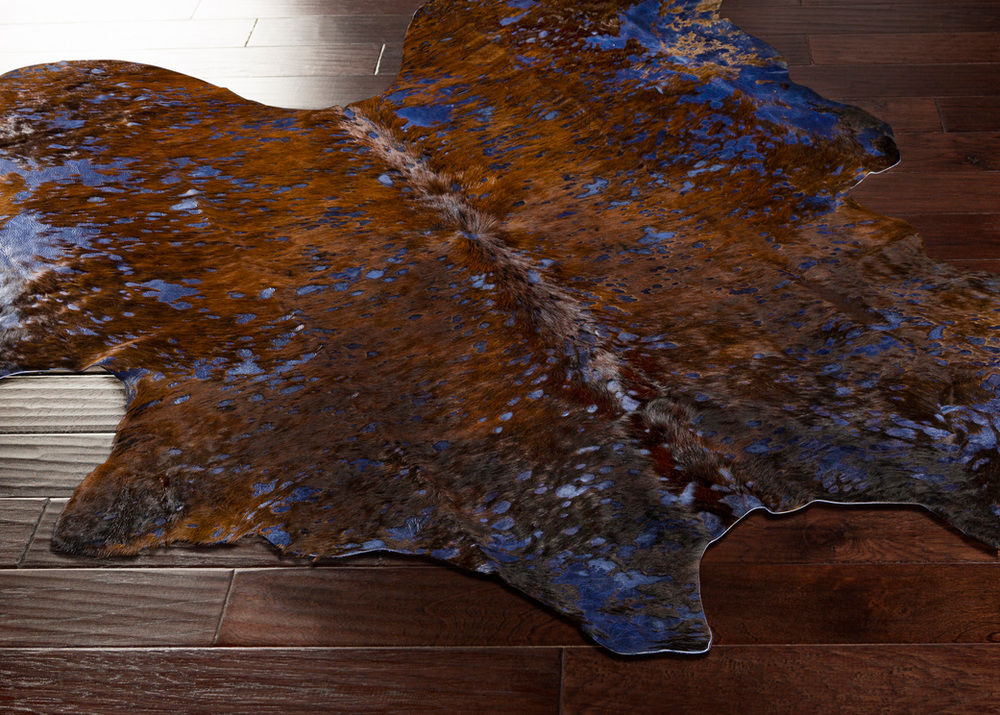 Surya Buenos Aires BUE1001 Navy Cow Hide Oddly Shaped Rug from the