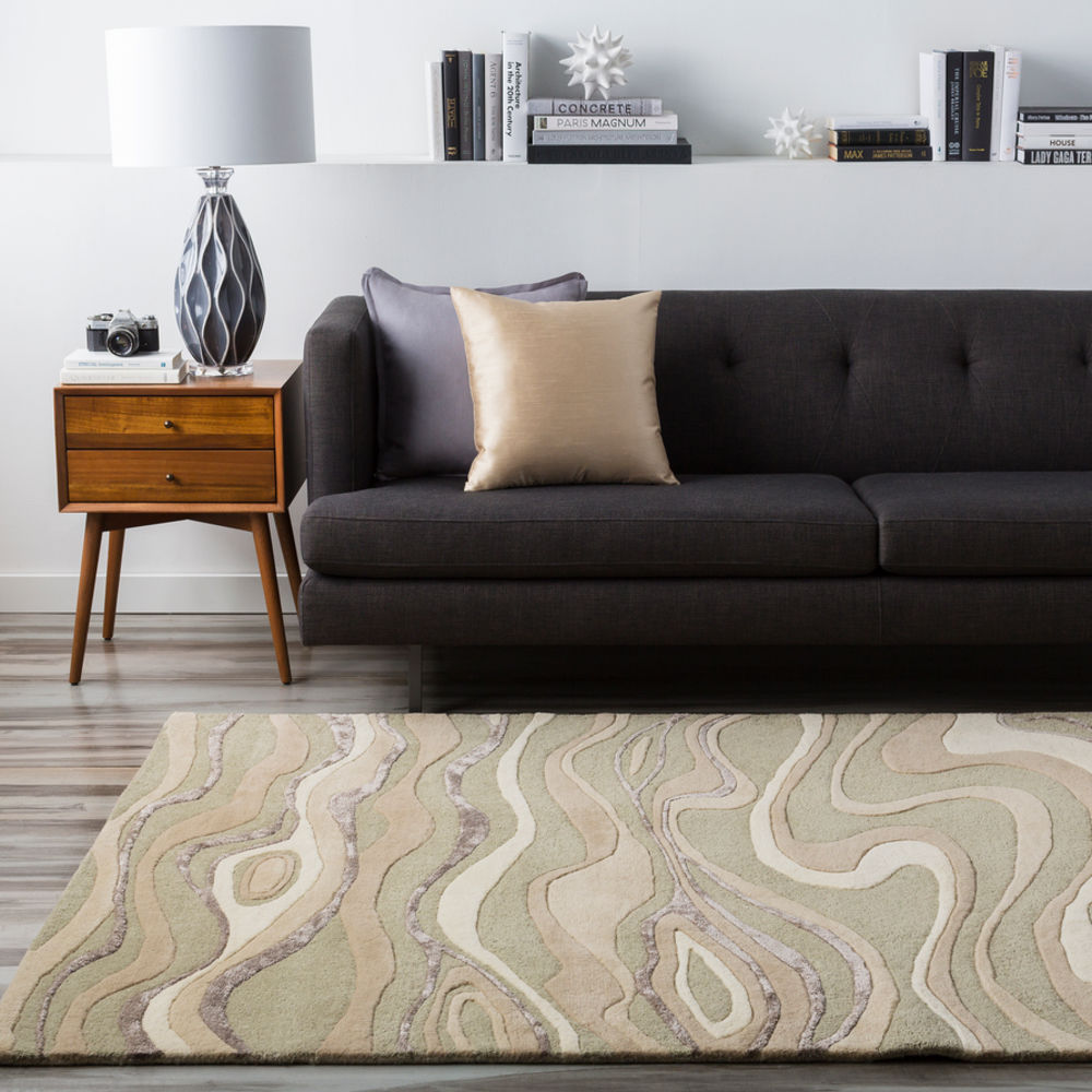 Surya Modern Classics CAN1927 Taupe Abstract Wool Rug from the Modern Rug Masters collection at