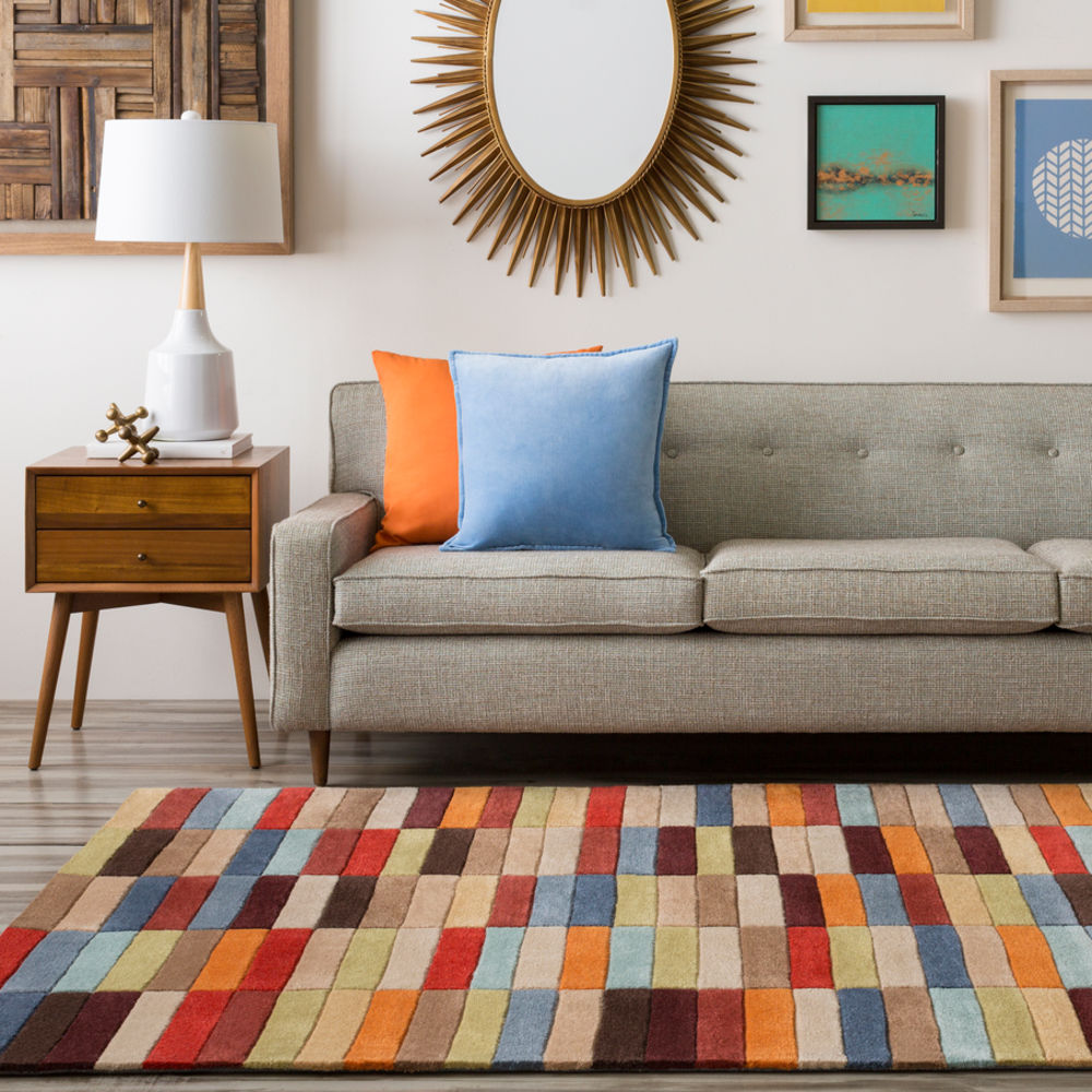 Surya Cosmopolitan COS9092 Dark Red Abstract Synthetic Rug from the