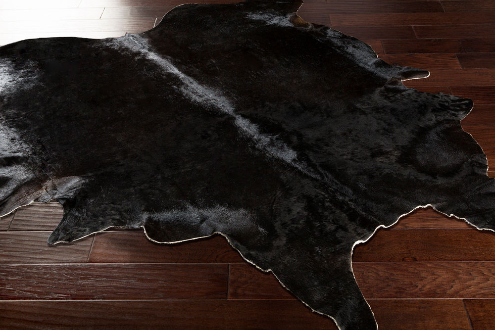 Surya Duke DUK1004 Black Animal Print Oddly Shaped Rug from the Shapes