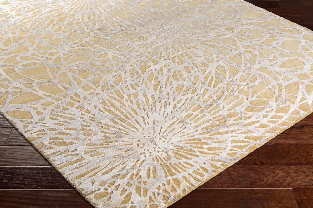 Surya Etienne ETI9002 Tan Abstract Silk Rug from the Modern Rug