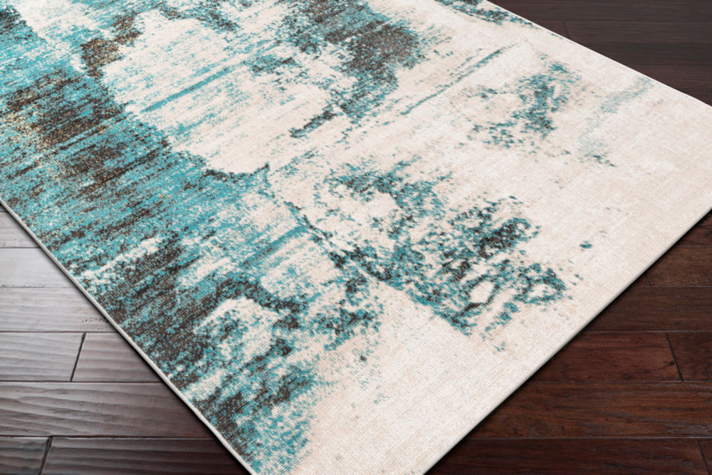 Surya Rafetus ETS2354 Teal Synthetic Abstract Rug from the Modern Rug