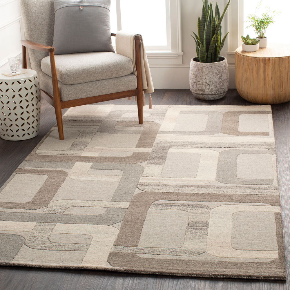 Surya Forum FM7209 Dark Brown Wool Abstract Rug from the Modern Rug