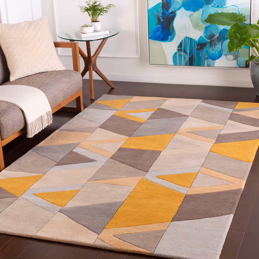 Surya Forum FM-7220 Mustard Abstract Wool Rug from the ...