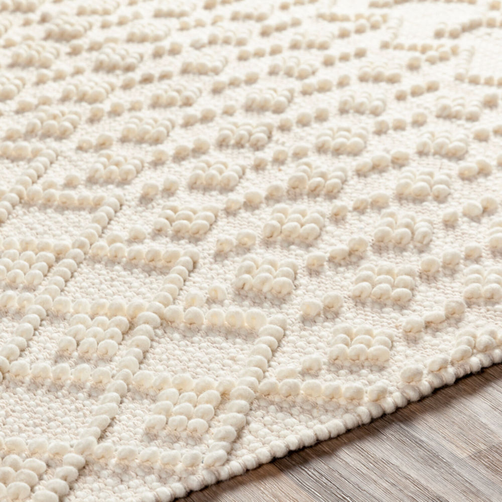 Modern Loom Farmhouse Tassels FTS2305 White Cotton Wool Rug from the