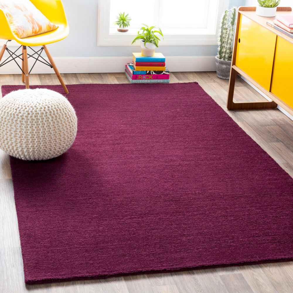 Surya Mystique M5326 Eggplant Solid Colored Wool Rug from the Solid