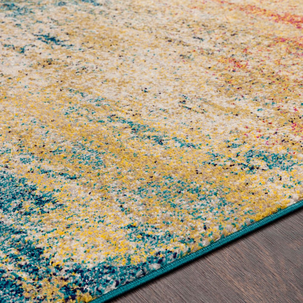 Modern Loom Alhaut ALT2307 Teal Abstract Synthetic Rug from the Modern
