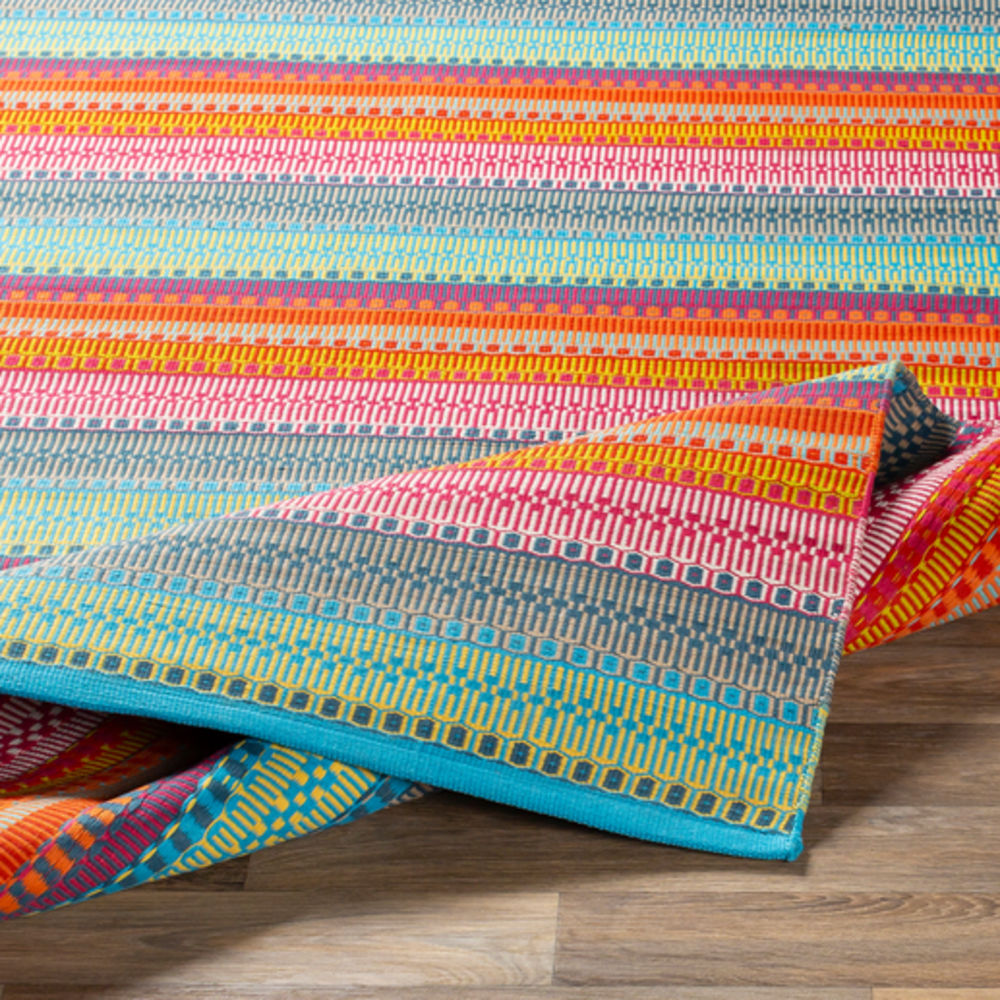Surya Maritime MTM1005 Bright Pink Striped Outdoor Rug from the Outdoor Rugs collection at