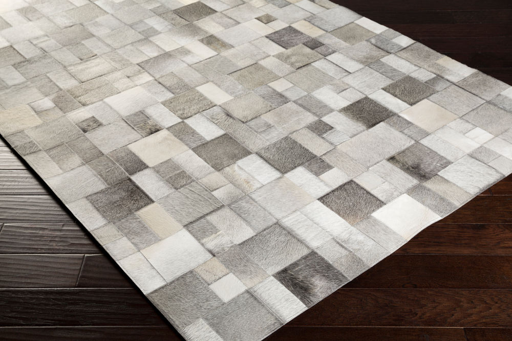 Surya Outback OUT1011 Ivory Patterned Leather Rug from the Leather