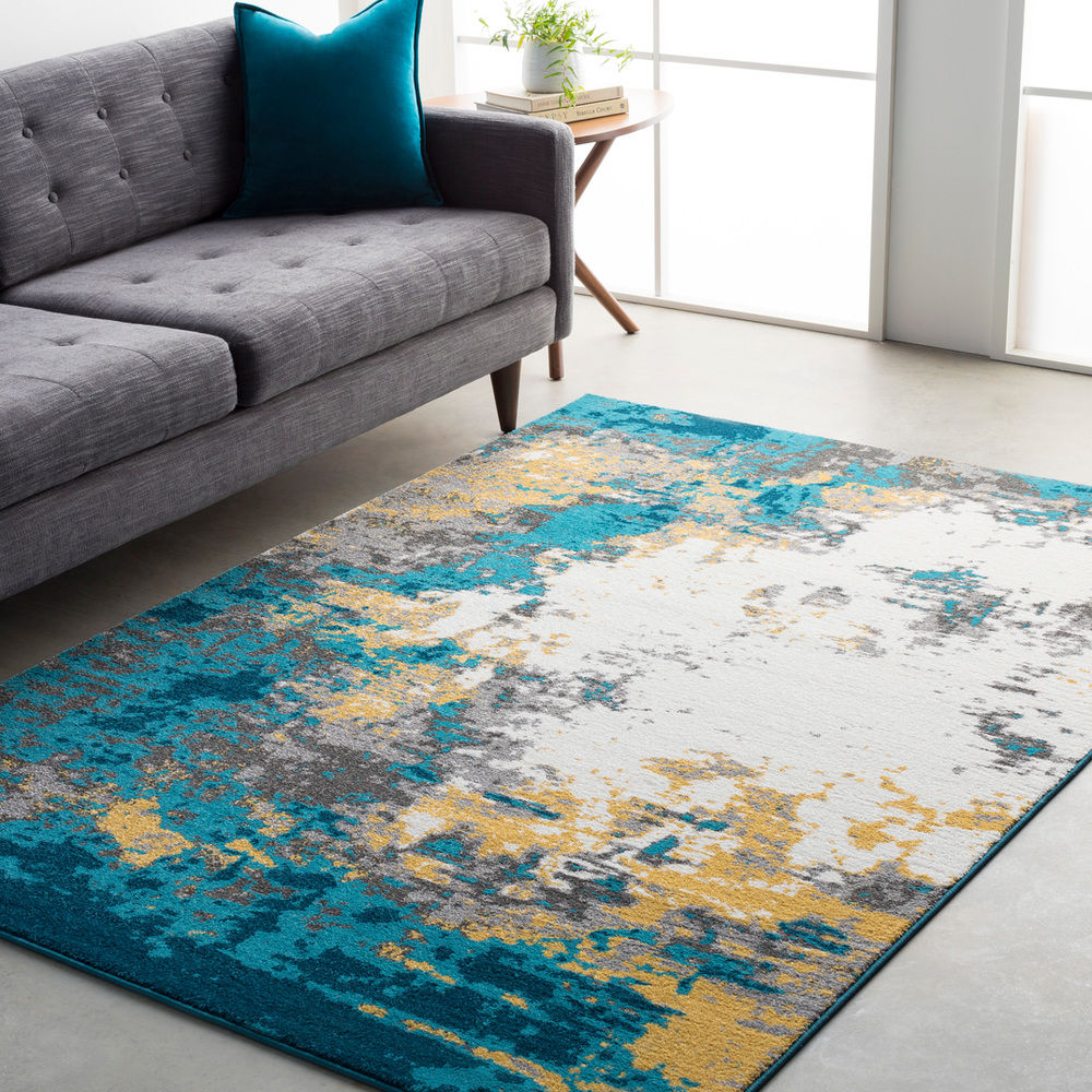 Surya Pepin PEI1012 Aqua Synthetic Abstract Rug from the Modern Rug