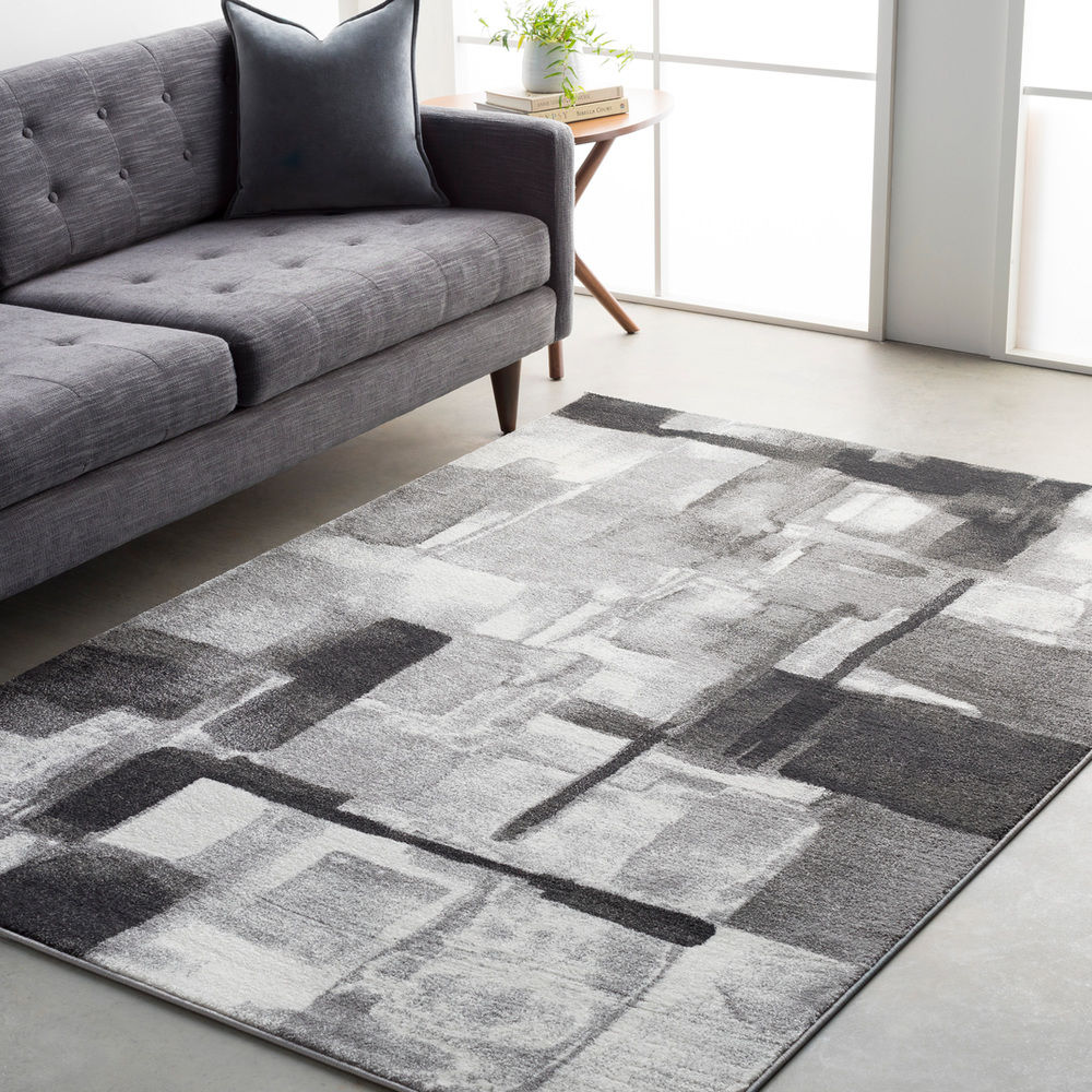 Surya Pepin PEI1019 Black Abstract Synthetic Rug from the Modern Rug