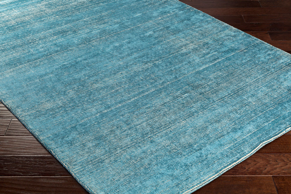 Brown area rug cream rugs beige living modern 5x7 5x8 silk Surya Prague PGU-4001 Aqua Abstract Wool Rug from the Modern Rug